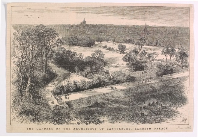 Print depicting the gardens at the end of the 19th century