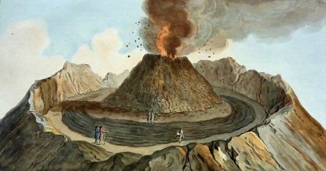 Interior view of the crater of Mount Vesuvius, 1767.